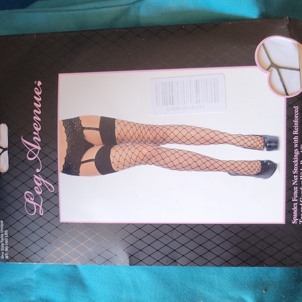 Spandex Fence Net Stocking with Toe and Comfort Wide Band Top